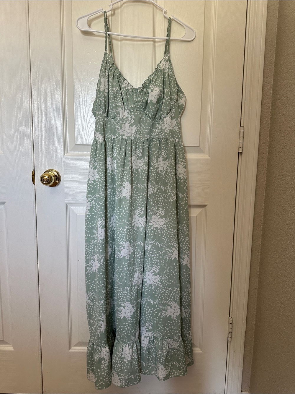 Sage Green Floral Maxi Dress